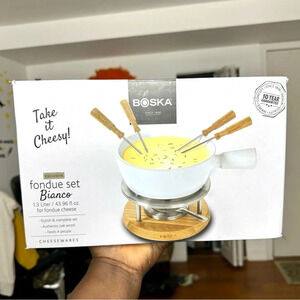 Boska Fondue Set Bianco - for 875 Grams of Melted Cheese - 1.3 Liters New In Box